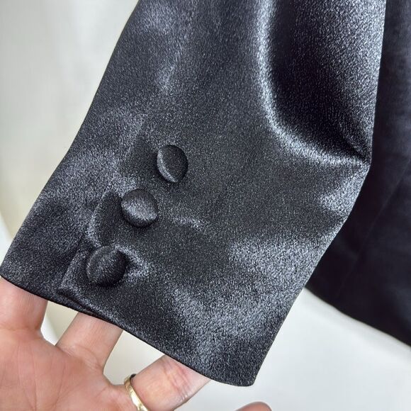 (R1) Aidan Mattox Satin Tuxedo Mini Dress, Size L - Picture 13 of 16